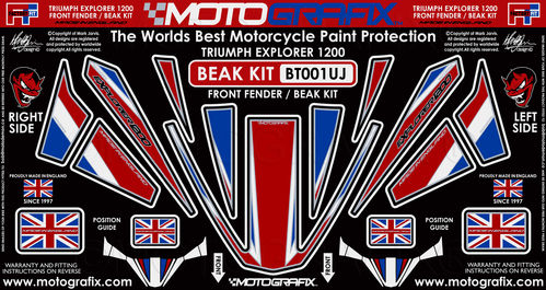 Triumph Tiger Explorer 1200 2012 - 2015 Motorcycle Beak Protector Paint Protection Decal BT001UJ