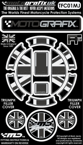 Triumph Union Jack Motorcycle Filler Fuel Gas Cap Protector Paint Protection Decal TFC01MJ