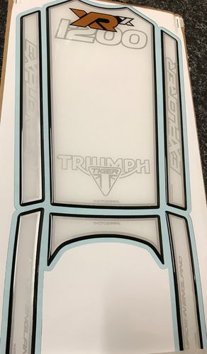 Triumph Tiger 1200 XRX White Motorcycle Tank Pad Protector Motografix 3D Gel TIGERXRT S1C