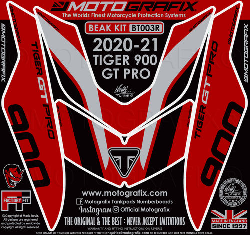 Triumph Tiger 900 GT Pro 2020 - 2021 Motorcycle Beak Protector Paint Protection Decal BT003R